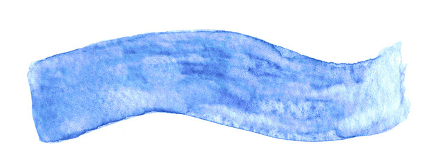 blue label watercolor strip in a wave shape for message