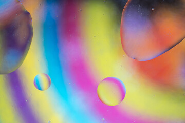 Rainbow abstract background picture made with oil, water and soap