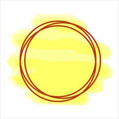 yellow vector background with swirl circle frame 