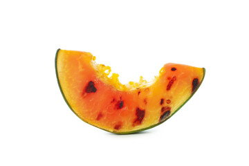 Tasty grilled papaya isolated on white background.