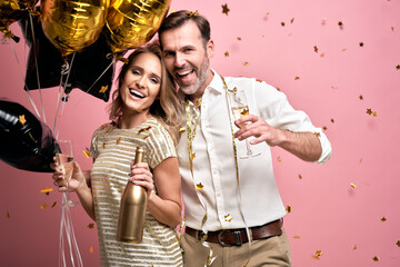 Couple have fun at the party