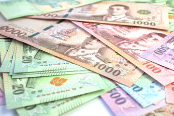 Fototapeta na wymiar Money Banknote Thai Baht for Background, Savings Money and Financial business concept