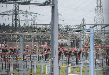 electricity transformer as part of the power grid