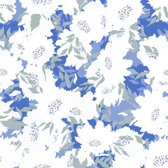 Floral seamless with hand drawn color roses. Cute summer background with flowers and leaves. Modern floral compositions. Fashion vector stock illustration for wallpaper, poster, card, fabric, textile