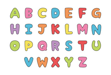 タイトルに使いやすい便利でかわいいalphabet（カラフル）