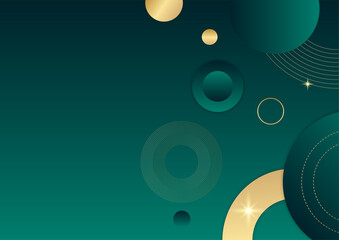 Abstract pattern luxury dark green and gold background