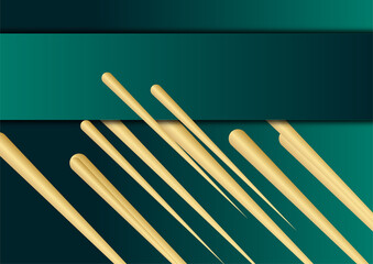 Abstract pattern luxury dark green and gold background