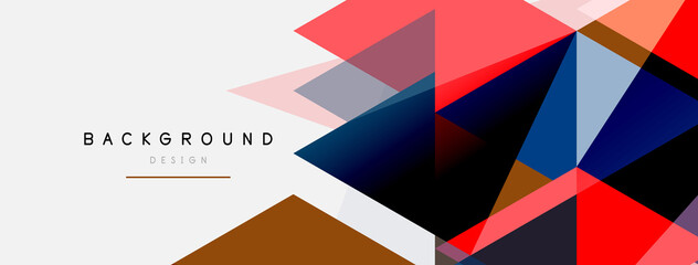 Color triangles composition, geometric abstract background. Techno or business concept, pattern for wallpaper, banner, background, landing page