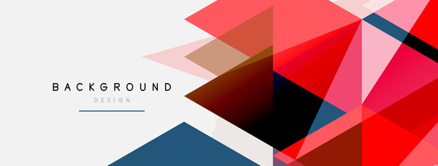 Fototapeta premium Color triangles composition, geometric abstract background. Techno or business concept, pattern for wallpaper, banner, background, landing page