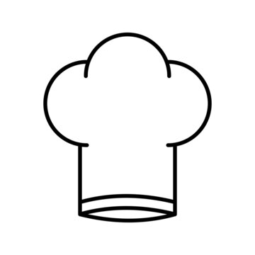 Chef hat icon. Professional culinary head wear uniform symbol. Vector illustration isolated on white background.