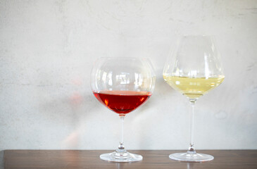 two glasses of red wine