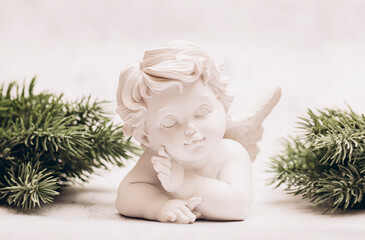 angel with christmas tree