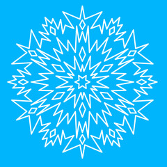 Snowflake for design, star spark geometric shape, vector illustration