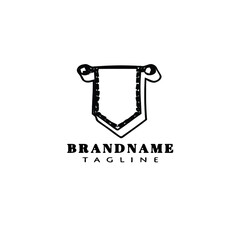 banner cartoon logo icon design template black isolated illustration