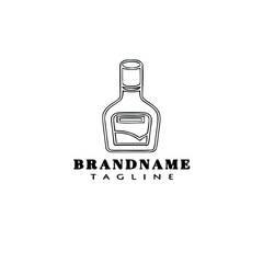 beer bottle cartoon logo icon design template black isolated vector