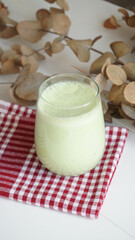 homemade shake in a glass