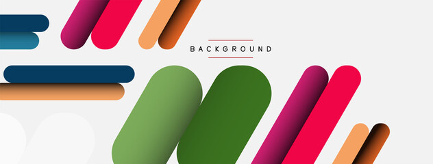 Abstract background. Round shapes, lines compositions on grey backdrop. Vector illustration for wallpaper banner background or landing page