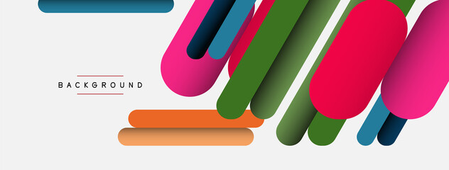 Abstract background. Round shapes, lines compositions on grey backdrop. Vector illustration for wallpaper banner background or landing page