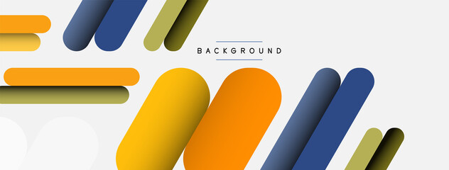 Abstract background. Round shapes, lines compositions on grey backdrop. Vector illustration for wallpaper banner background or landing page