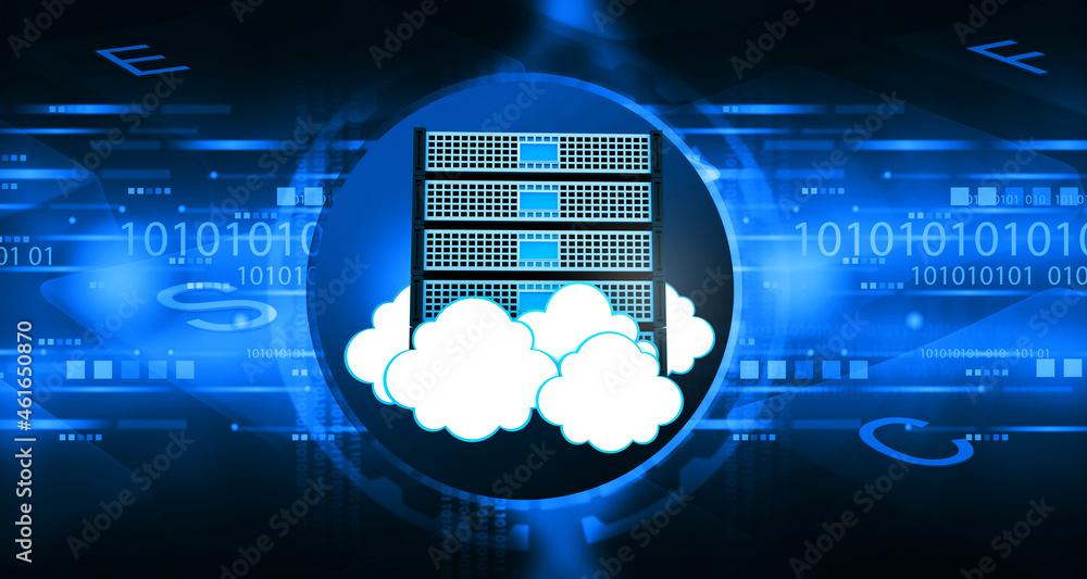 Aufkleber cloud server. cloud computing concept. 3d illustration..