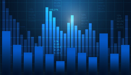Stock market investment graph chart. 3d illustration.