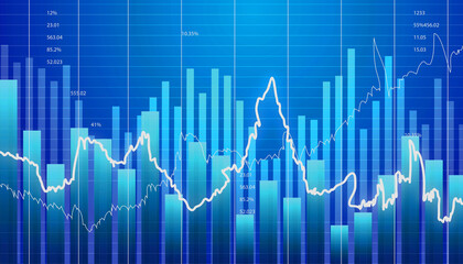 Stock market investment graph chart. 3d illustration.