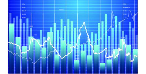 Stock market investment graph chart