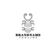 bug logo cartoon icon design template black isolated illustration