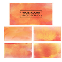 Red and  Yellow combination Watercolor background texture,  Aquarelle paint paper textured stain canvas element for text design, greeting card, template. Multicolor hand drawn illustration