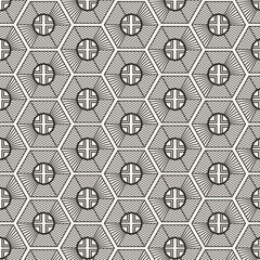 modern minimalist traditional korean pattern design with geometric hexagon and rounded shape