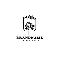 burning bush logo icon design template black isolated vector illustration