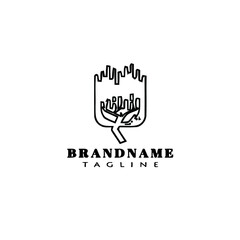 burning bush logo cartoon icon design template black vector illustration