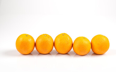 Orange on white background