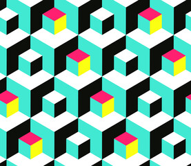 stairs cubes seamless in retro pop shades