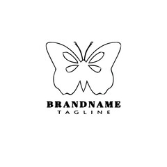 butterfly logo cartoon icon design template black isolated vector illustration
