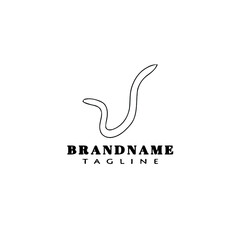 earthworm cartoon logo icon design template vector
