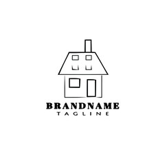 Naklejka premium house logo cartoon icon design template black vector illustration