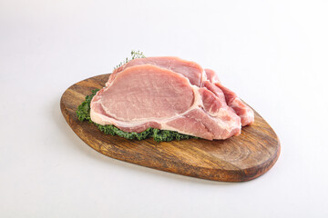 Raw pork loin for coocking