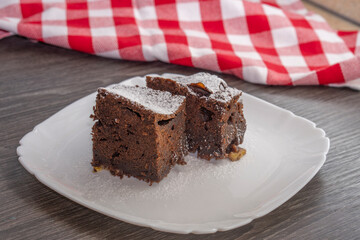 Best Homemade Brownies. healthy food concept