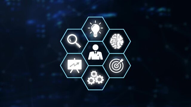 Internet, business, Technology and network concept.Human Resources HR management concept