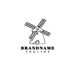 Obraz premium windmill logo template icon vector illustration