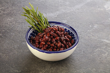 Vegan cuisine - black kidney in the bowl