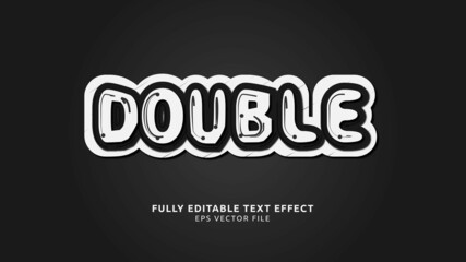 Double White and Black Text Editable Text Effect