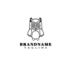 owl cute logo icon design template black vector illustration