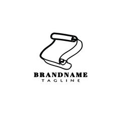 scrolled paper logo cartoon icon design vector illustration