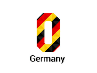 Creative Letter O with 3d germany colors concept. Good for print, t-shirt design, logo, etc. Vector illustration.