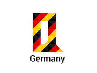 Creative Letter Q with 3d germany colors concept. Good for print, t-shirt design, logo, etc. Vector illustration.