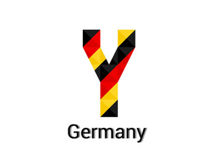 Creative Letter Y with 3d germany colors concept. Good for print, t-shirt design, logo, etc. Vector illustration.