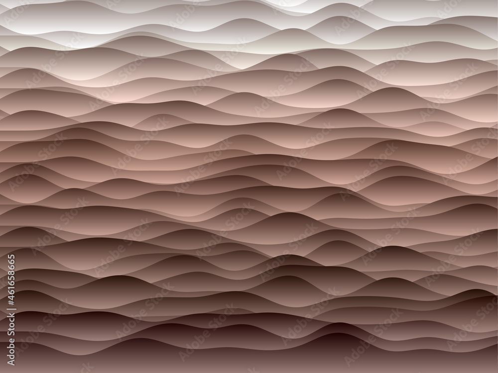 Poster abstract curves background. smooth curves with gradients in brown colors. authentic vector illustrat