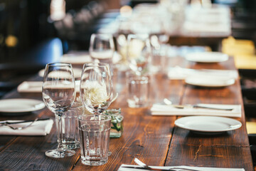 table setting at restaurant